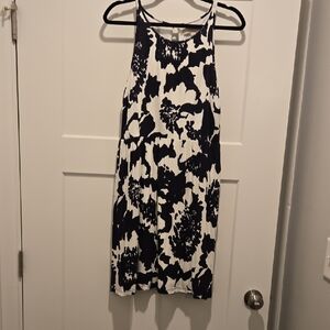 Loft Floral Navy and White Dress